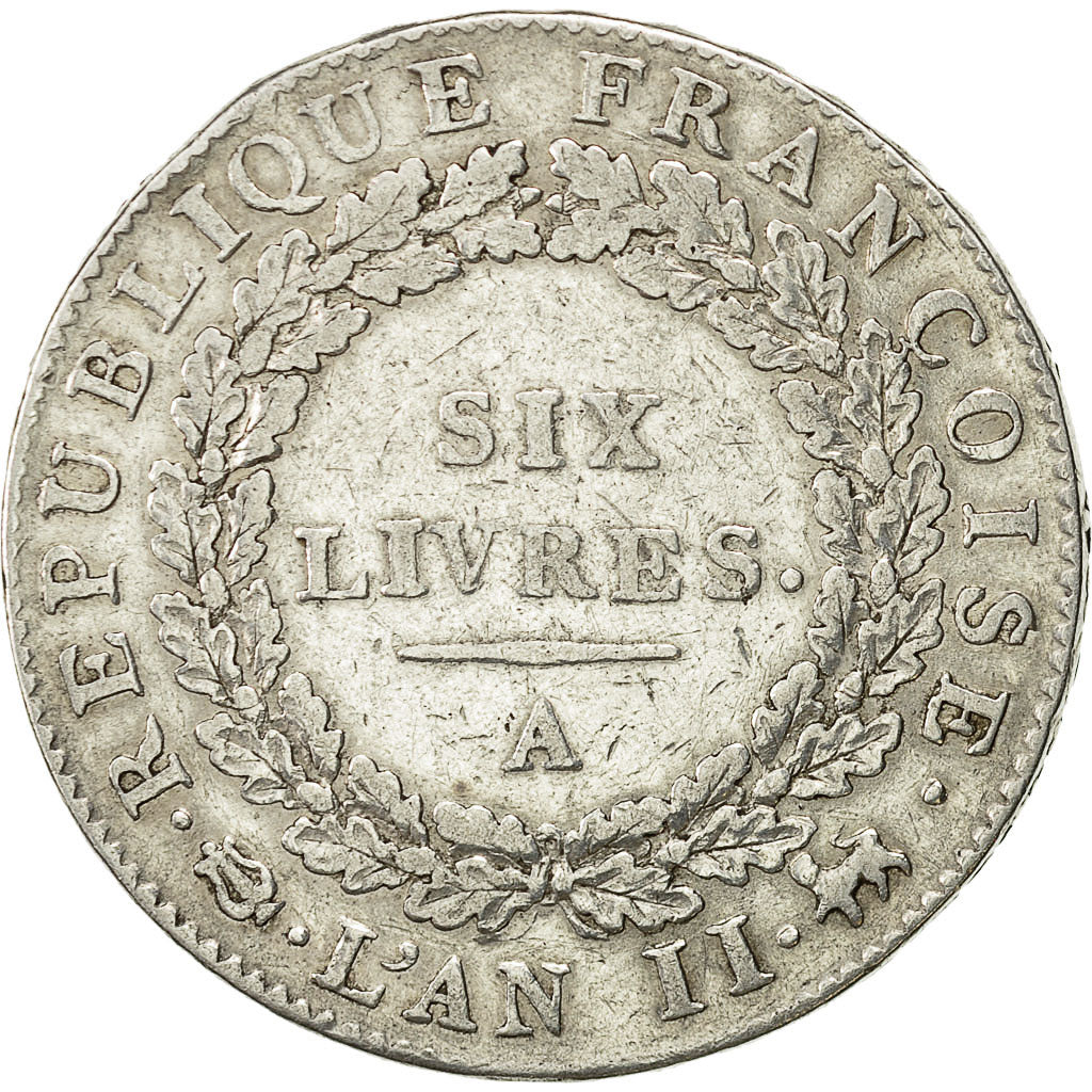 Moneta, Francia, Écu de 6 livres françoise, 6 Livres, 1793, Paris, MB+
