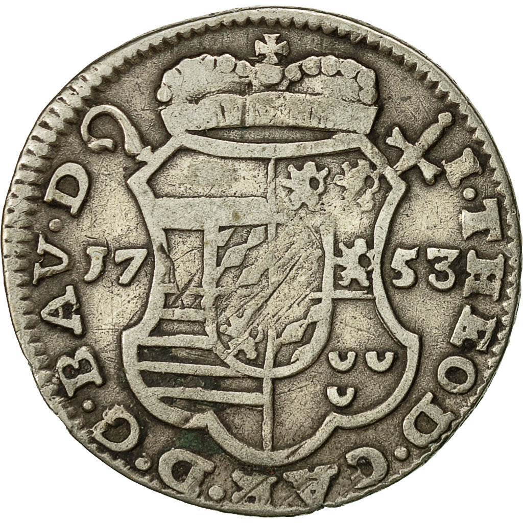 Coin, LIEGE, John Theodore, Escalin, 6 Sols, 1753, Liege, VF(30-35), Silver