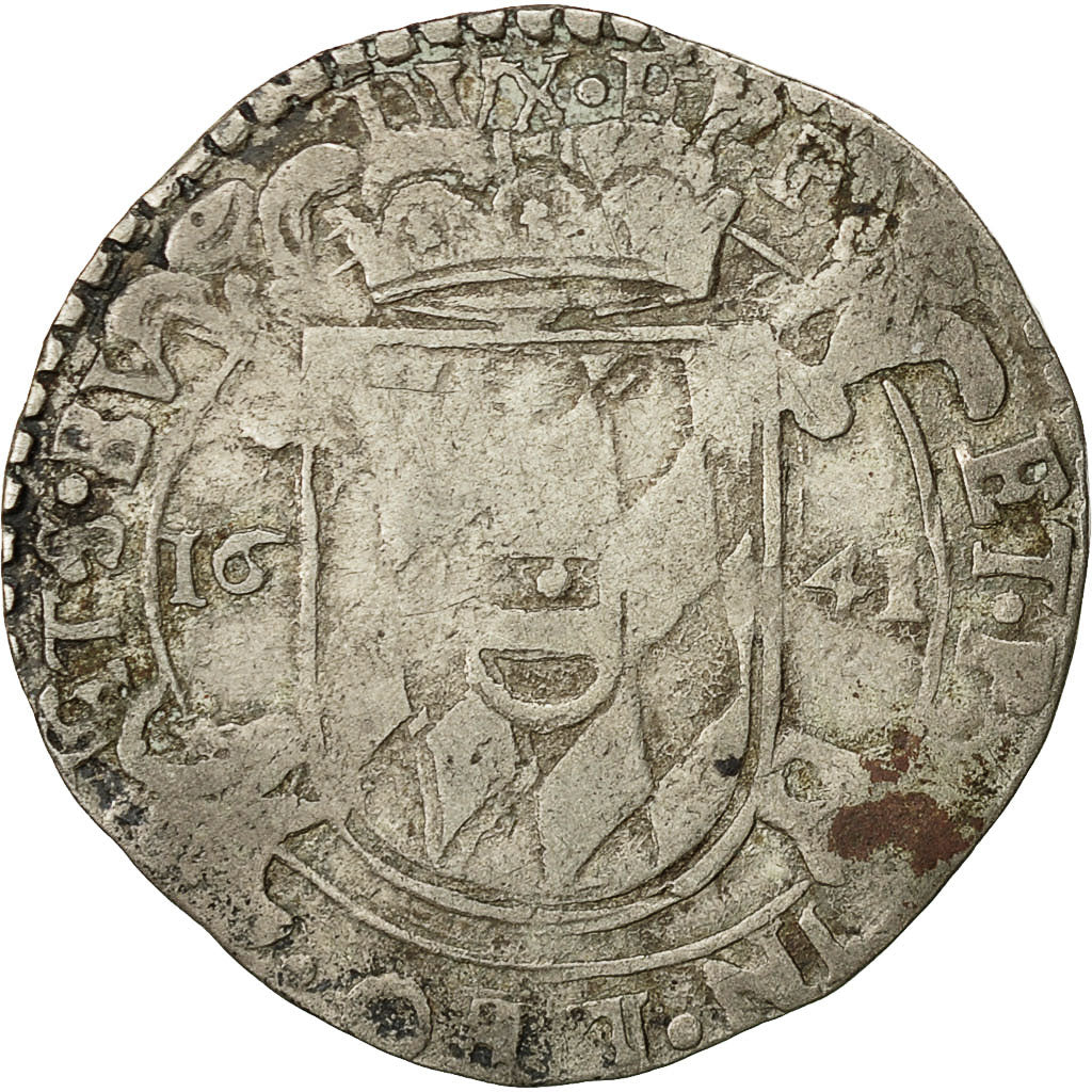 LIEGE, Ferdinand, Escalin, 1641, Liege, VF(20-25), Silver, KM:58