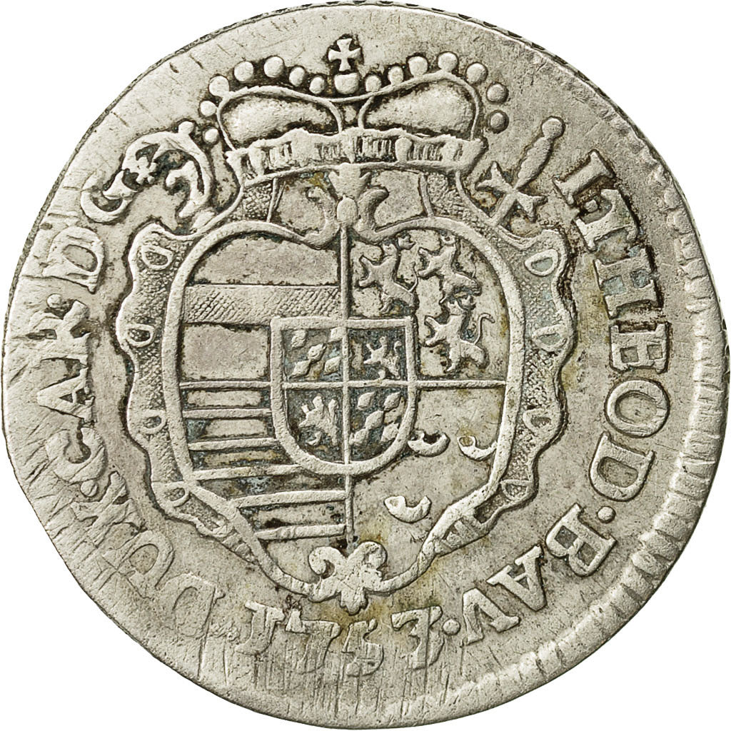 Coin, LIEGE, John Theodore, 2 Escalin, 1753, Liege, EF(40-45), Silver, KM:161