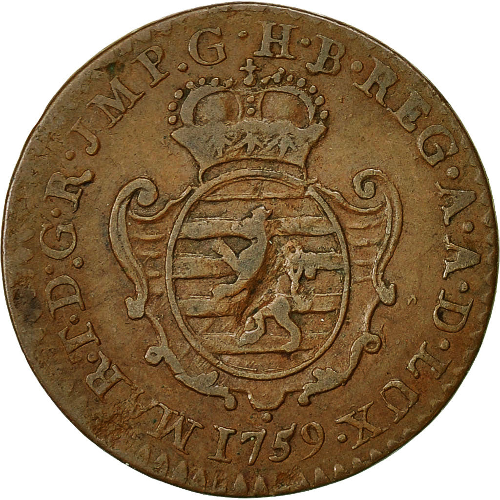Monnaie, Luxembourg, Maria Theresa, Liard, 1759, Bruxelles, TTB, Cuivre, KM:3