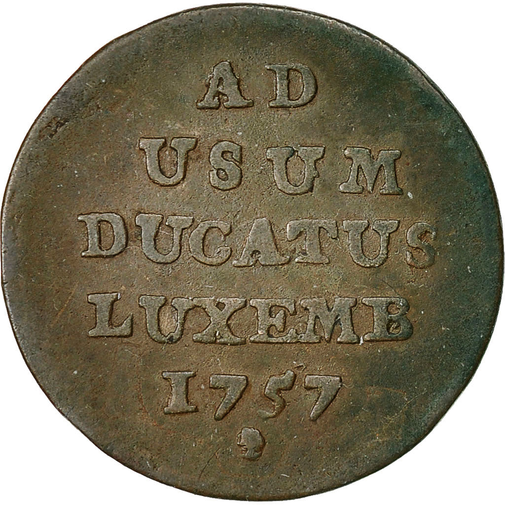 Lussemburgo, Maria Theresa, Liard, 1757, Brussels, MB, Rame, KM:1