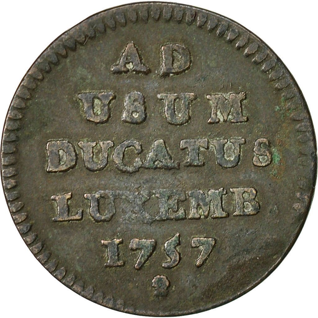 Coin, Luxembourg, Maria Theresa, Liard, 1757, Brussels, VF(30-35), Copper, KM:1