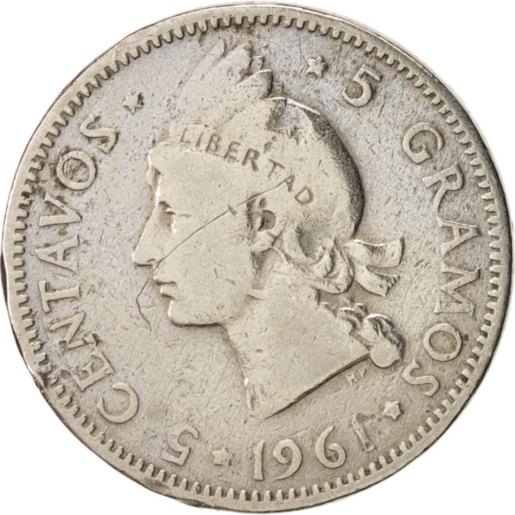 Coin, Dominican Republic, 5 Centavos, 1961, VF(20-25), Copper-nickel, KM:18