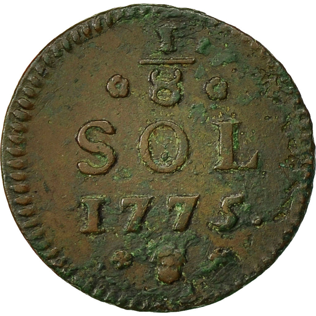 Munten, Luxemburg, Maria Theresa, 1/8 Sol, 1775, Brussels, ZF, Koper, KM:5
