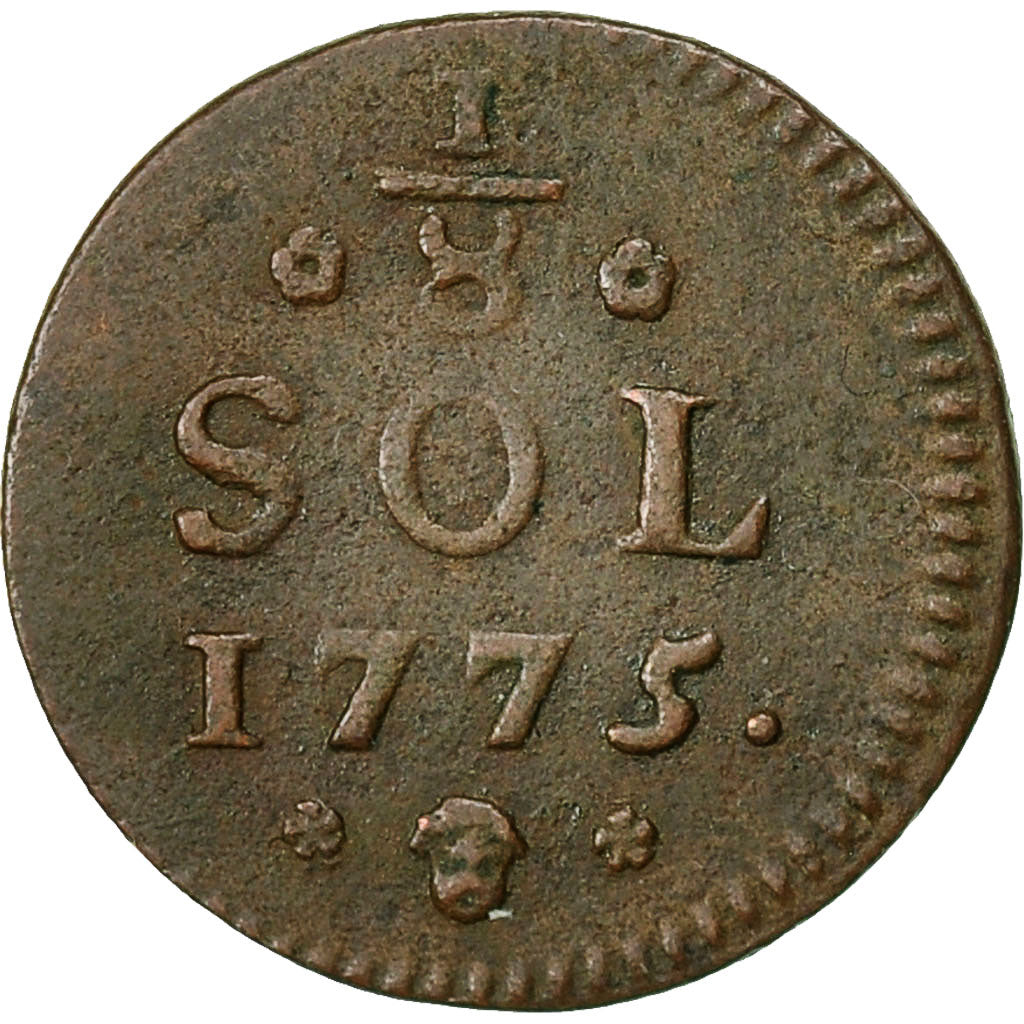 Coin, Luxembourg, Maria Theresa, 1/8 Sol, 1775, Brussels, EF(40-45), Copper