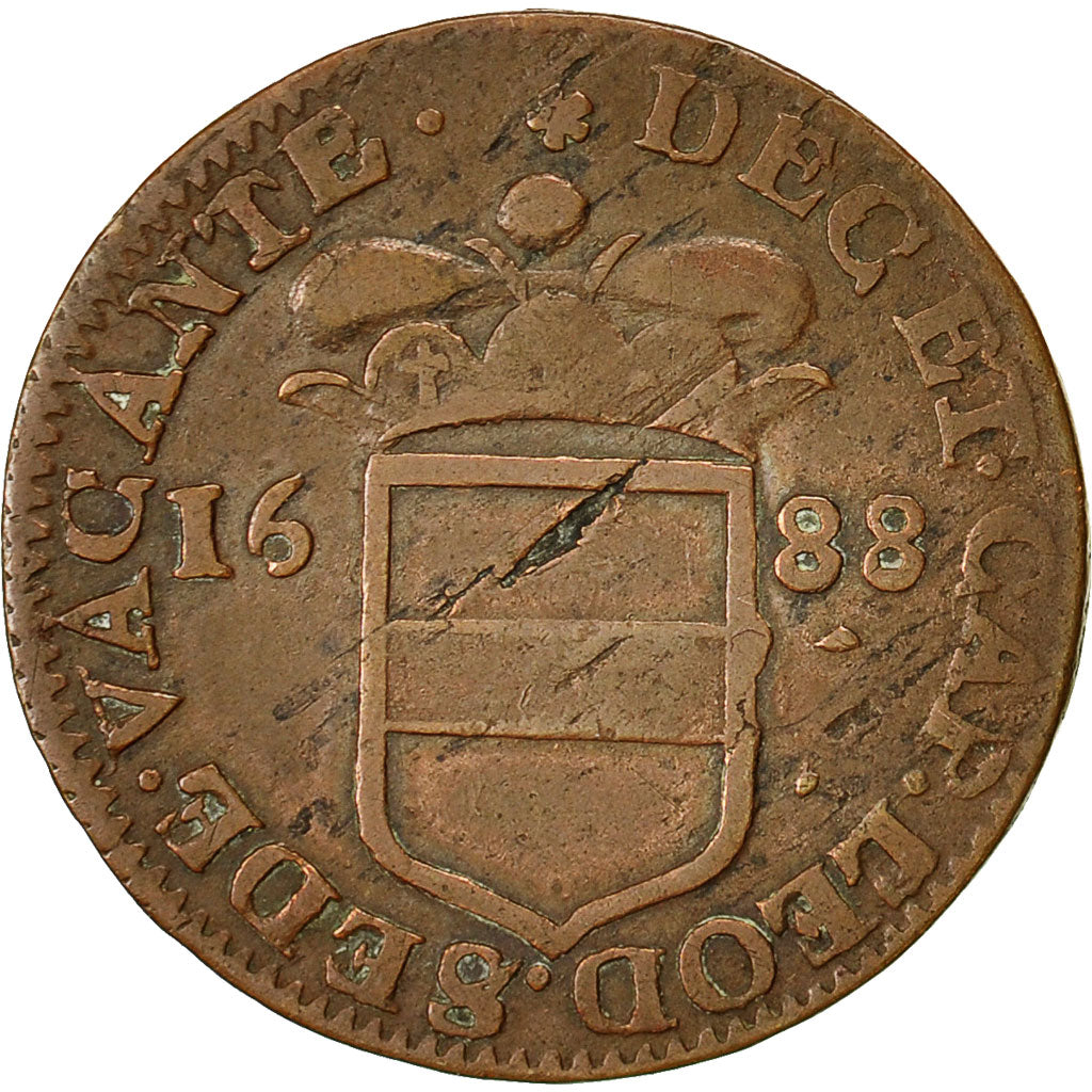 LIEGE, Liard, 1688, Liege, EF(40-45), Copper, KM:95