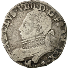 Coin, France, Henri III, Henri III, Teston, 1575, Toulouse, VF(20-25), Silver