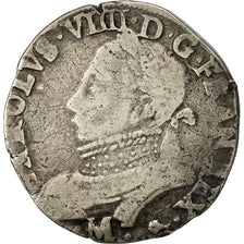 Monnaie, France, Henri III, Henri III, Teston, 1575, Toulouse, TB, Argent