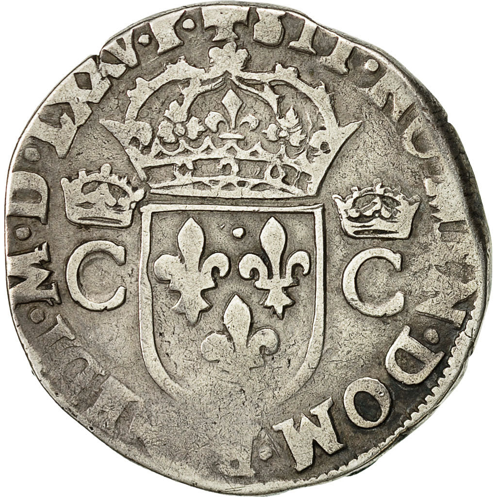 Coin, France, Henri III, Henri III, Teston, 1575, Toulouse, VF(20-25), Silver