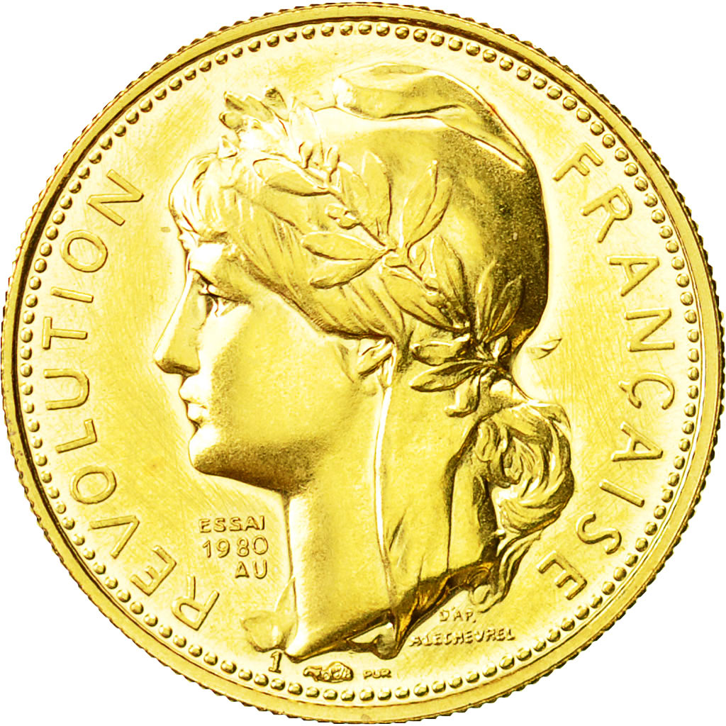 France, Jeton, Prise de la Bastille, History, 1980, Lechevrel, SPL, Or