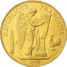 Moneda, Francia, Génie, 100 Francs, 1881, Paris, MBC+, Oro, KM:832