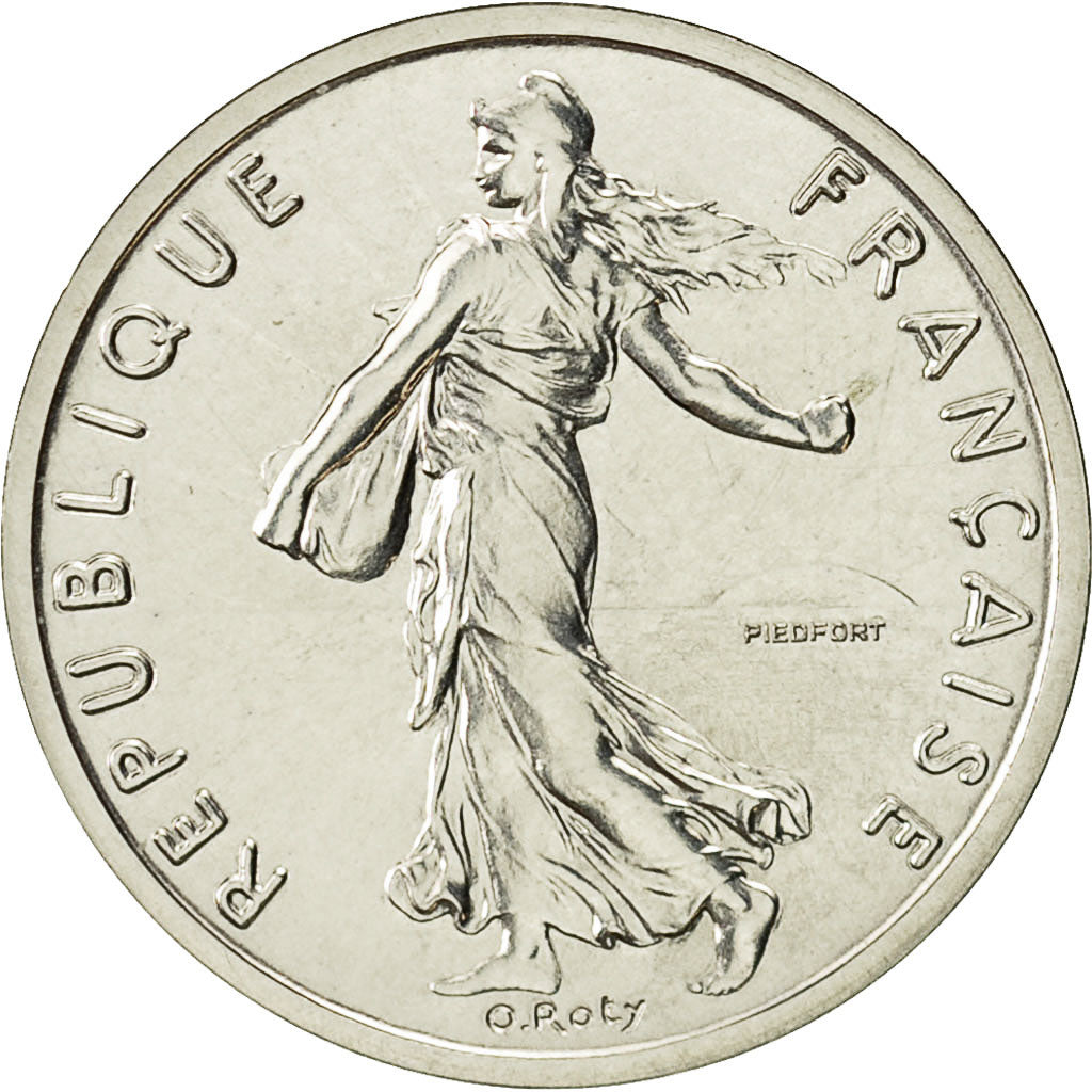 Coin, France, 1/2 Franc, 1988, MS(65-70), Silver, Gadoury:91.P2