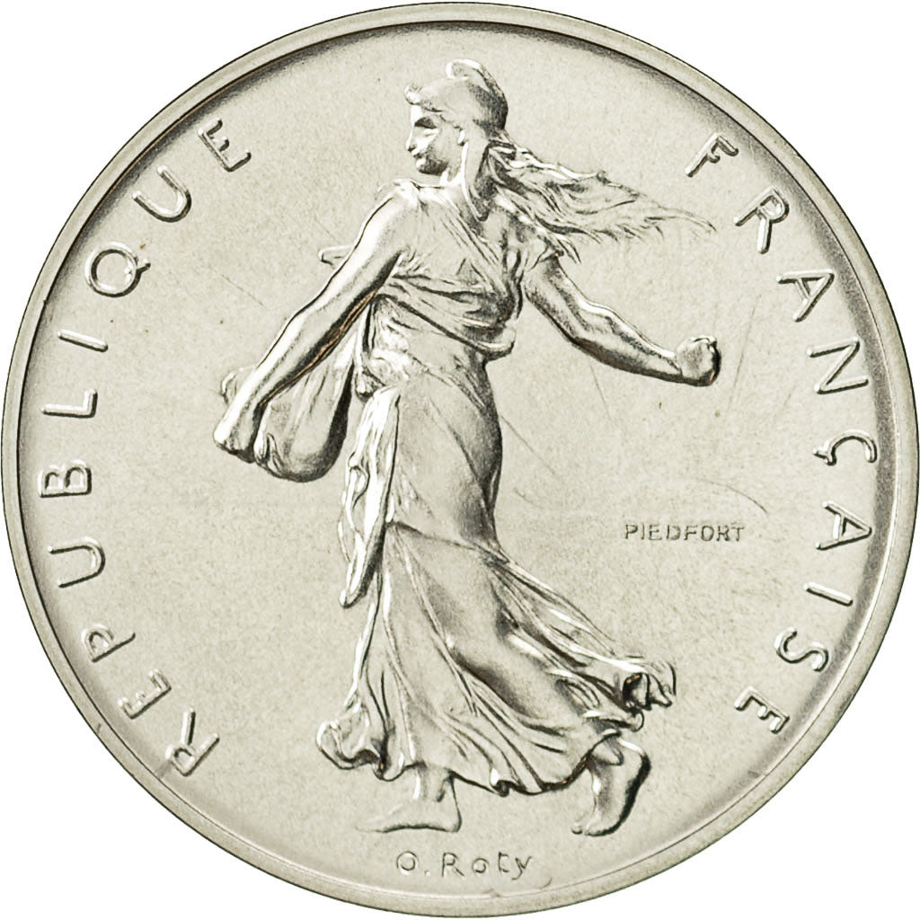Coin, France, 1 Franc, 1988, MS(65-70), Silver, Gadoury:104.P2