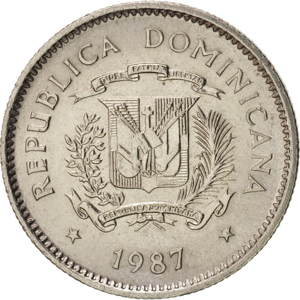 Coin, Dominican Republic, 10 Centavos, 1987, Dominican Republic Mint, MS(63)