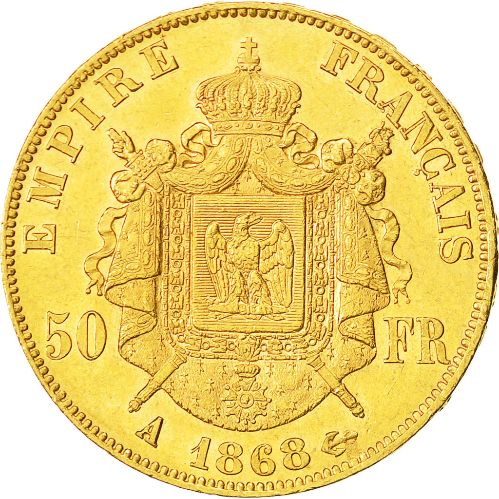 Munten, Frankrijk, Napoleon III, Napoléon III, 50 Francs, 1868, Paris, ZF+