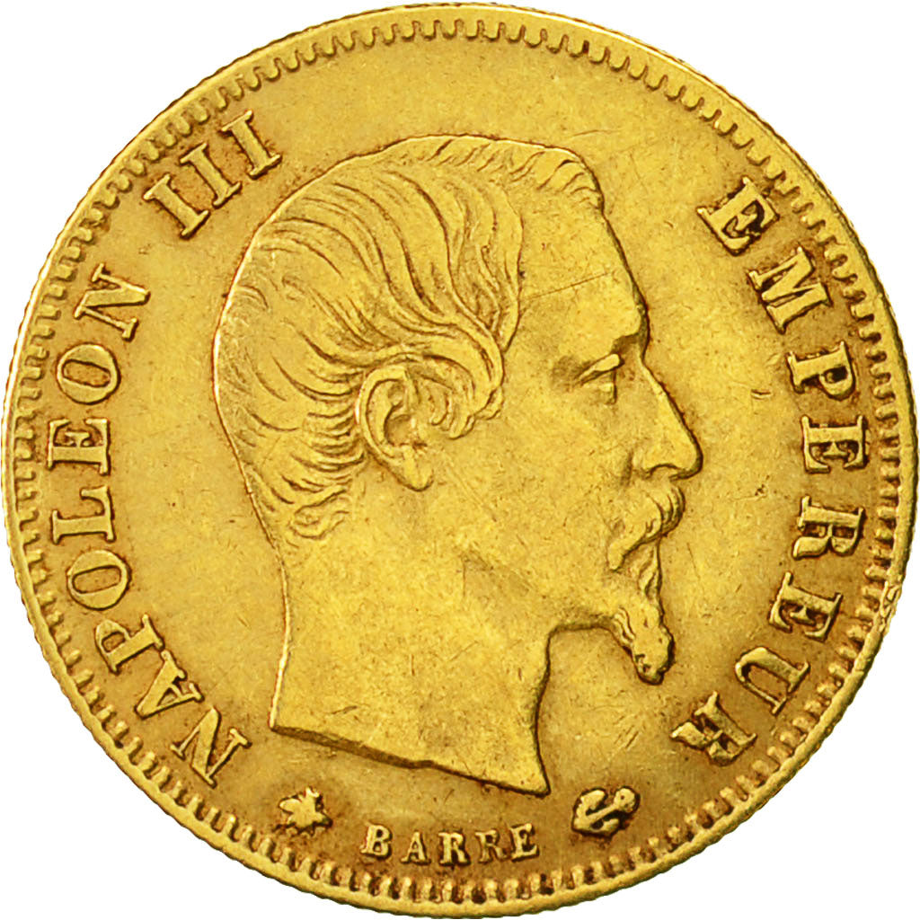 Moneda, Francia, Napoleon III, Napoléon III, 5 Francs, 1859, Strasbourg, MBC