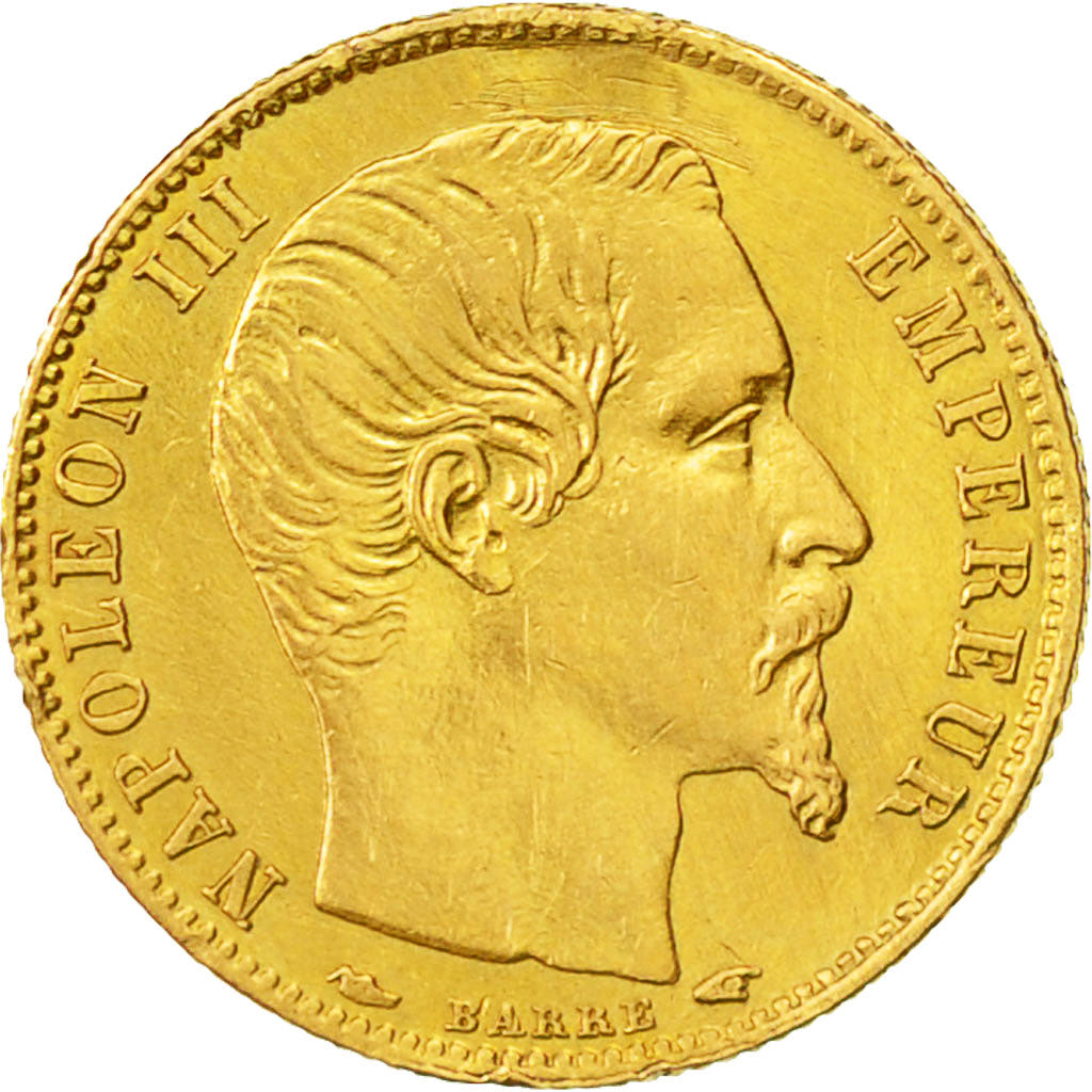 Moneta, Francia, Napoleon III, Napoléon III, 5 Francs, 1855, Paris, BB, Oro
