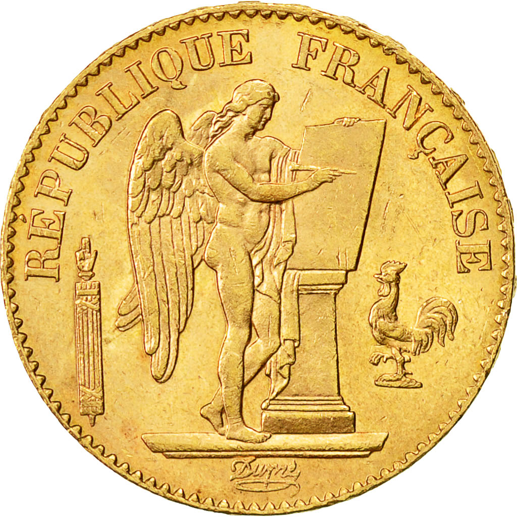 Coin, France, Génie, 20 Francs, 1890, Paris, AU(55-58), Gold, KM:825