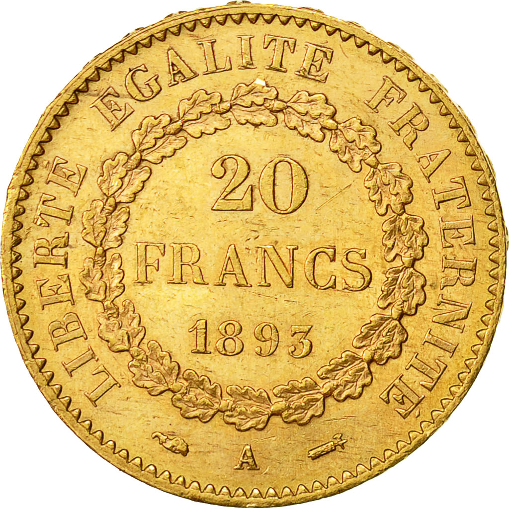 Monnaie, France, Génie, 20 Francs, 1893, Paris, SUP+, Or, KM:825, Gadoury:1063