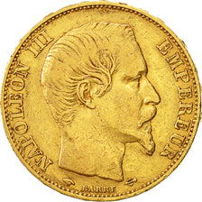 Coin, France, Napoleon III, 20 Francs, 1858, Paris, EF(40-45), KM 781.1