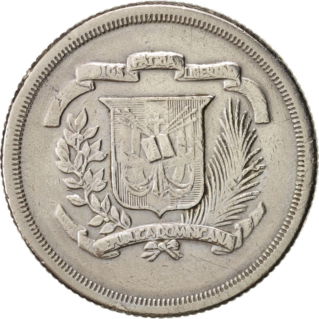 Münze, Dominican Republic, 25 Centavos, 1980, S+, Copper-nickel, KM:51