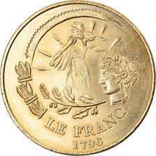 France, Token, Passage du franc à l'Euro, 2002, MS(63), Copper-Nickel-Aluminum