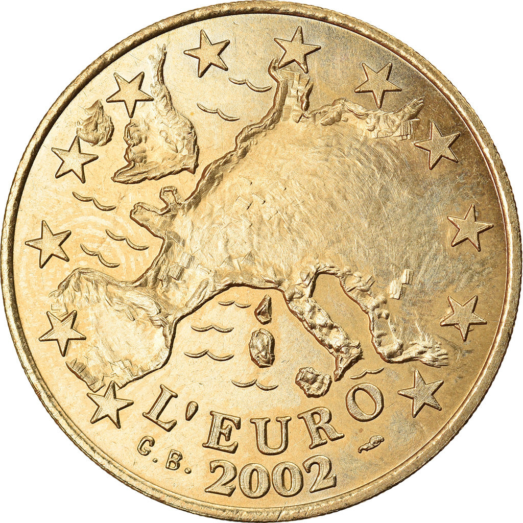 France, Token, Passage du franc à l'Euro, 2002, MS(63), Copper-Nickel-Aluminum