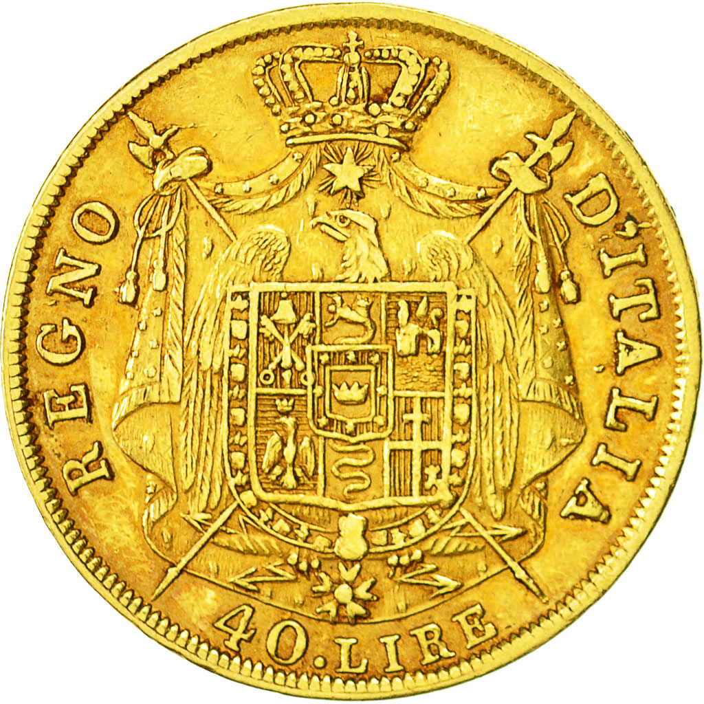 Moneda, Estados italianos, KINGDOM OF NAPOLEON, Napoleon I, 40 Lire, 1809