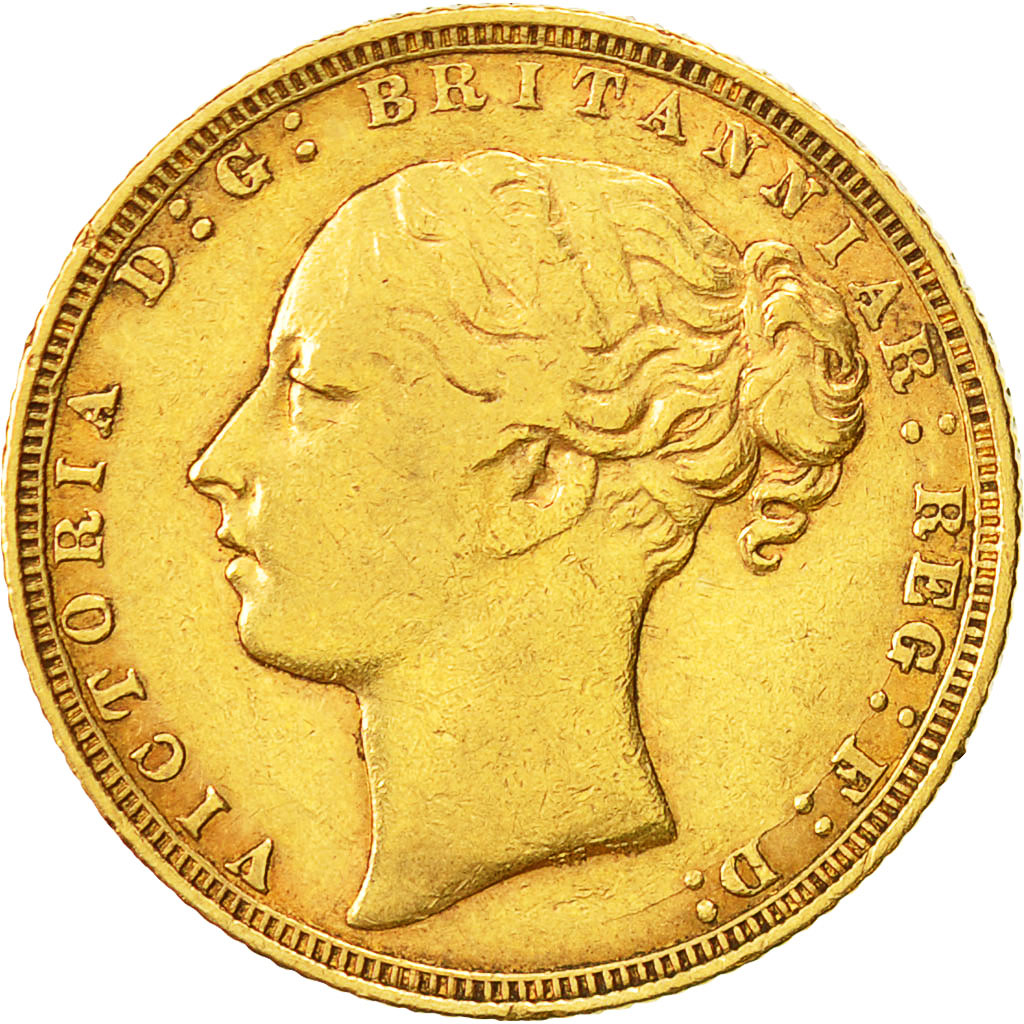 Coin, Great Britain, Victoria, Sovereign, 1871, EF(40-45), Gold, KM:752