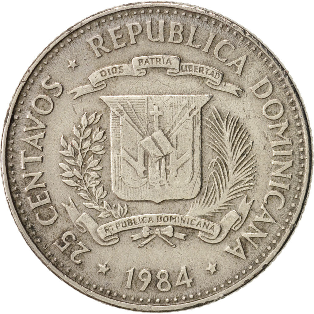 Dominican Republic, 25 Centavos, 1984, KM:61.1