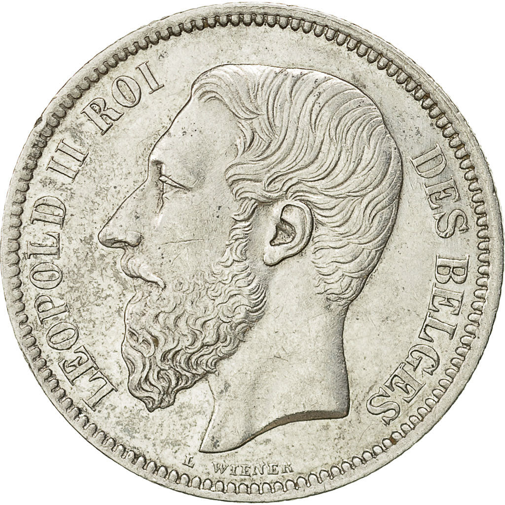 Moneta, Belgio, Leopold II, 2 Francs, 2 Frank, 1867, BB+, Argento, KM:30.1