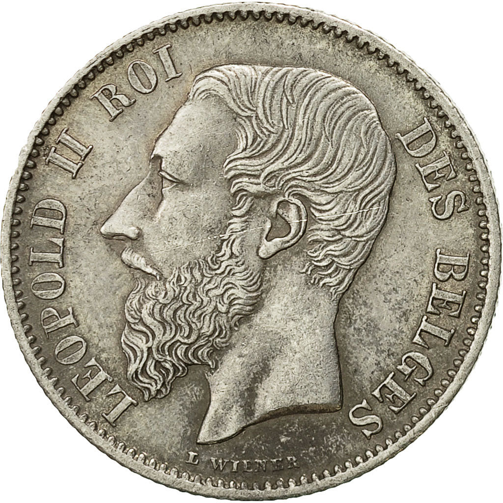 Coin, Belgium, Leopold II, 50 Centimes, 1899, AU(50-53), Silver, KM:26