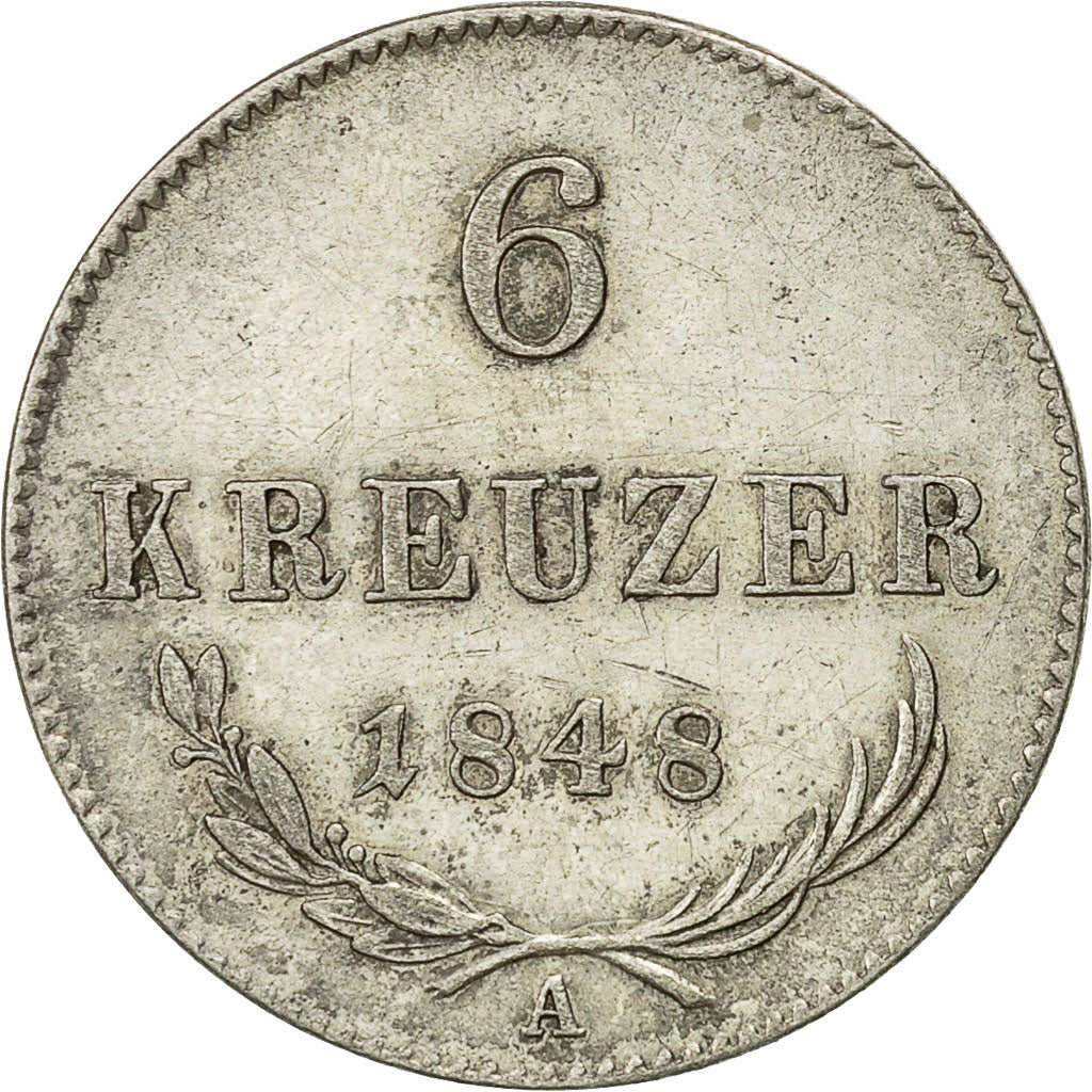 Coin, Austria, Franz Joseph I, 6 Kreuzer, 1848, Vienne, AU(50-53), Silver