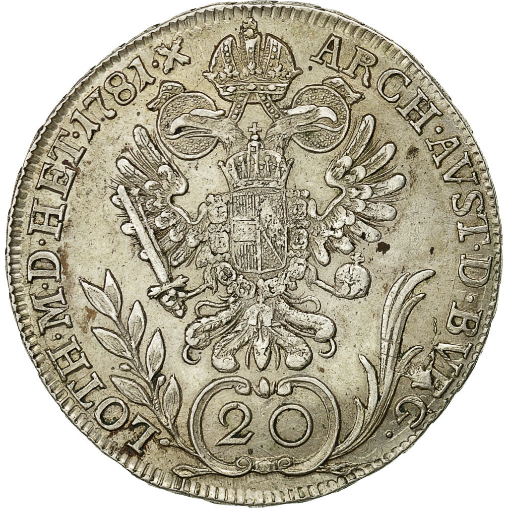 Coin, Austria, Joseph II, 20 Kreuzer, 1781, Vienne, EF(40-45), Silver, KM:2068.1