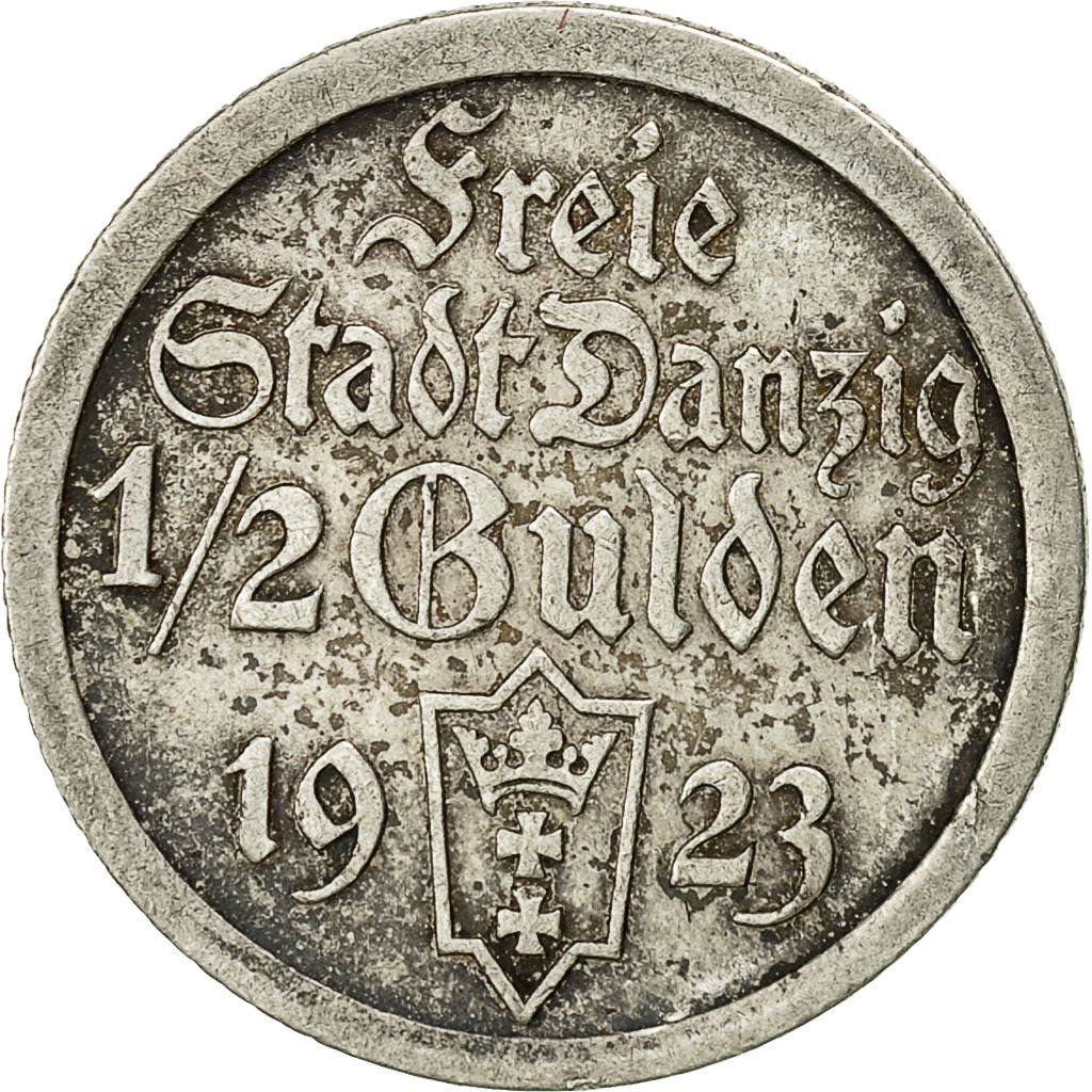 Moneta, DANZICA, 1/2 Gulden, 1923, BB, Argento, KM:144