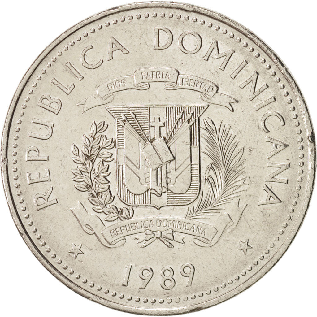 Dominican Republic, 1/2 Peso, 1989, KM:73.1