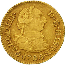 Coin, Spain, Charles III, 1/2 Escudo, 1788, Madrid, EF(40-45), Gold, KM:425.1