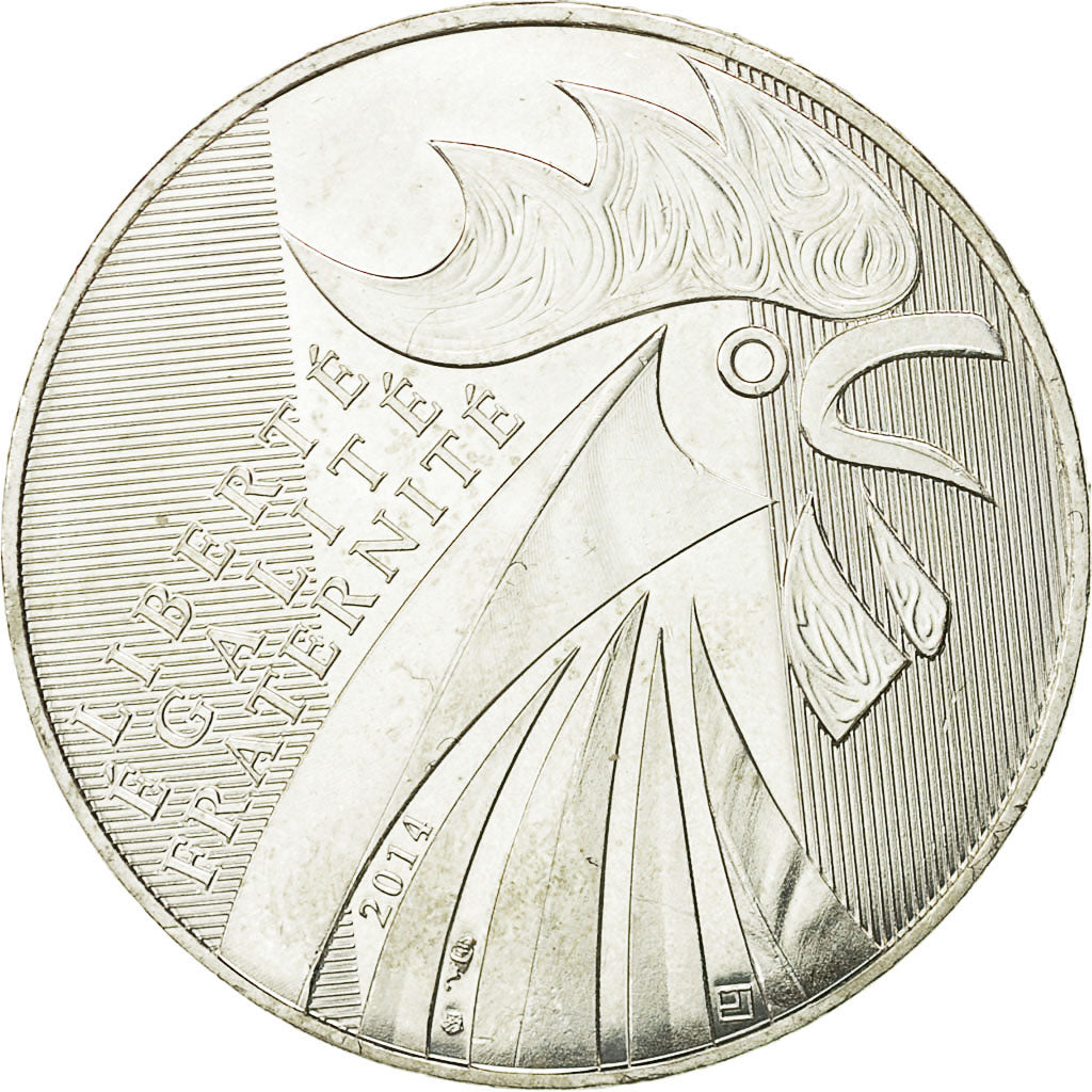 France, 10 Euro, Coq, 2014, MS(63), Silver