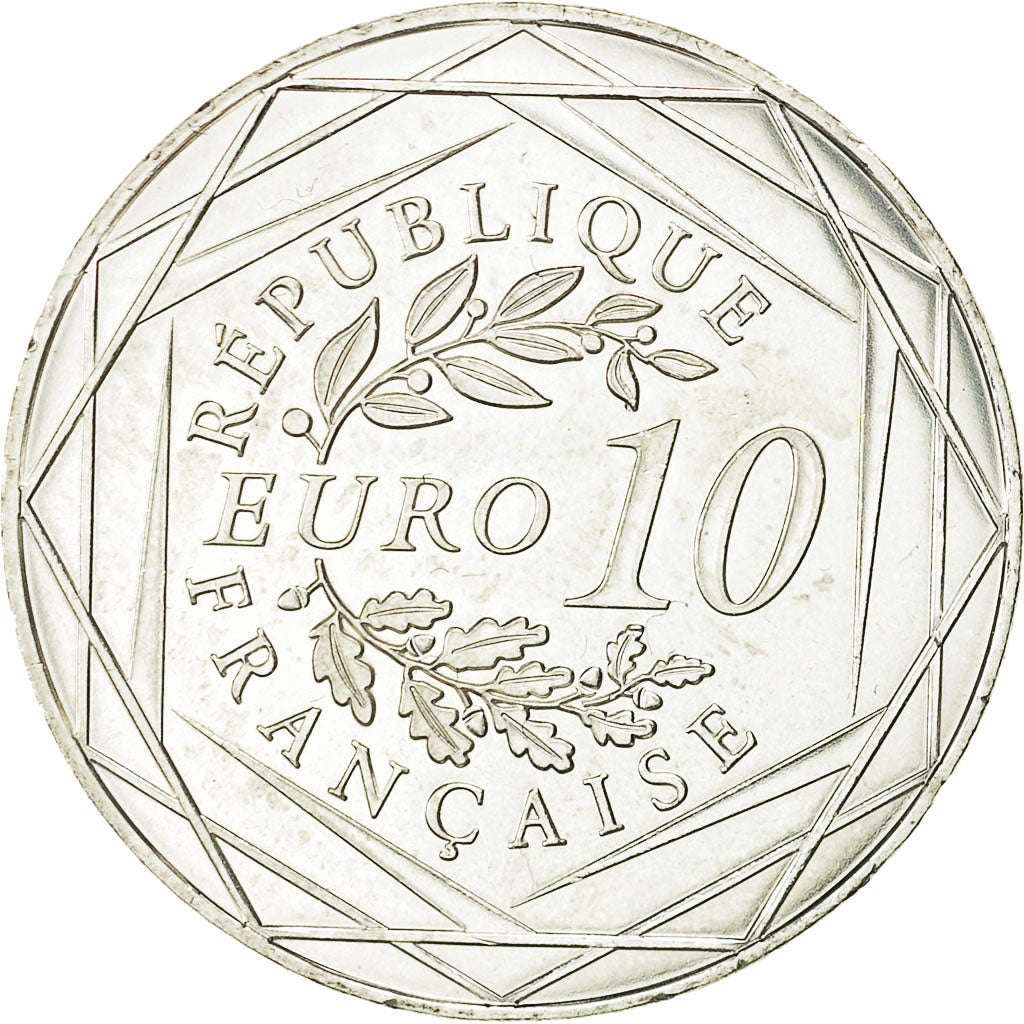 France, 10 Euro, Coq, 2014, MS(63), Silver