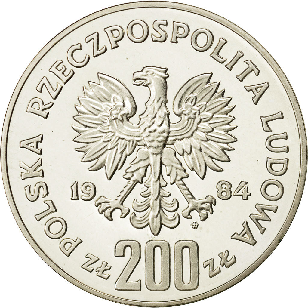 Coin, Poland, 200 Zlotych, 1984, Warsaw, MS(65-70), Silver, KM:149