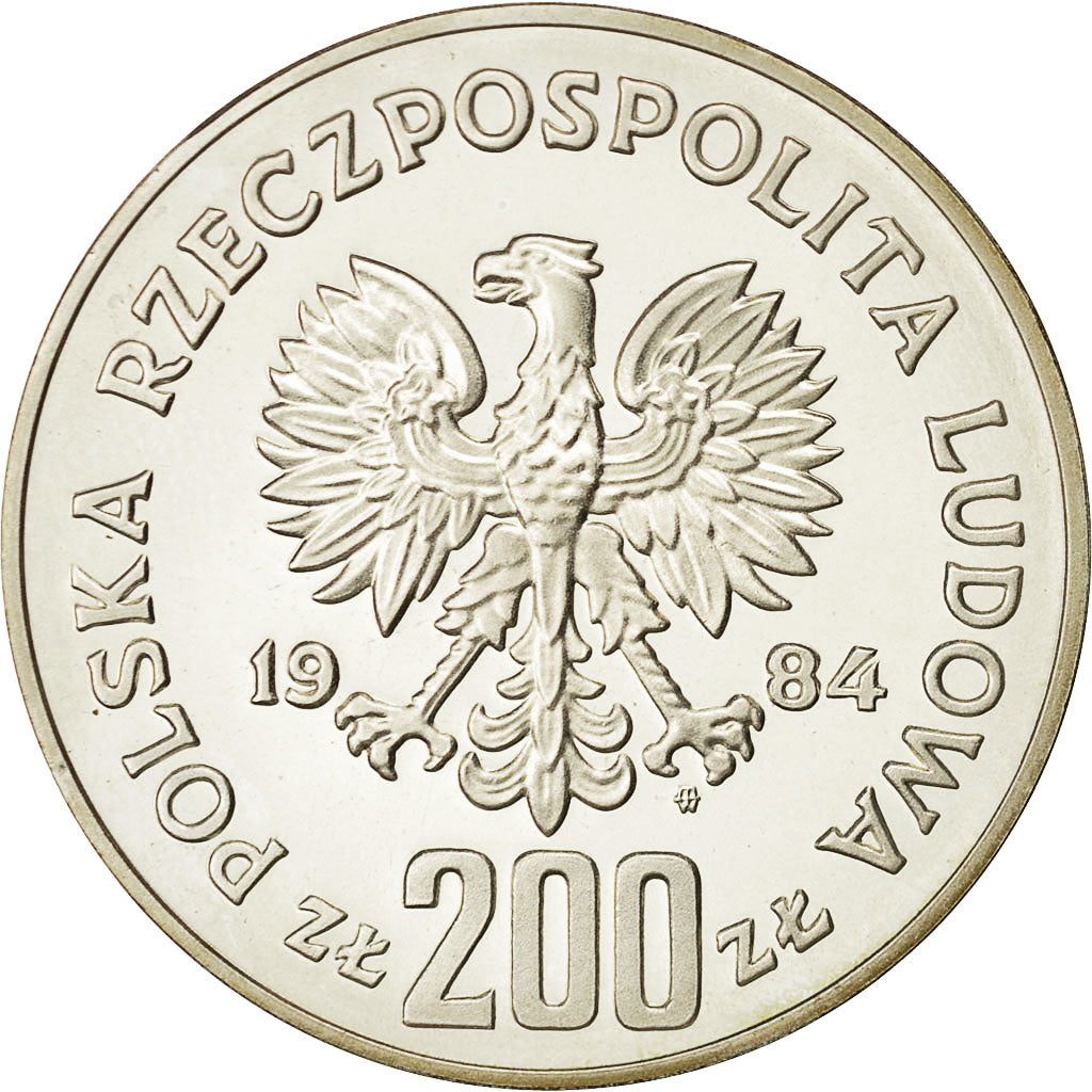 Coin, Poland, 200 Zlotych, 1984, Warsaw, MS(65-70), Silver, KM:149