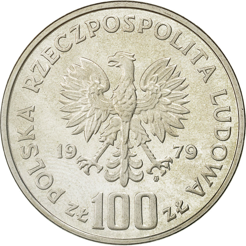 Coin, Poland, 100 Zlotych, 1979, Warsaw, MS(65-70), Silver, KM:103