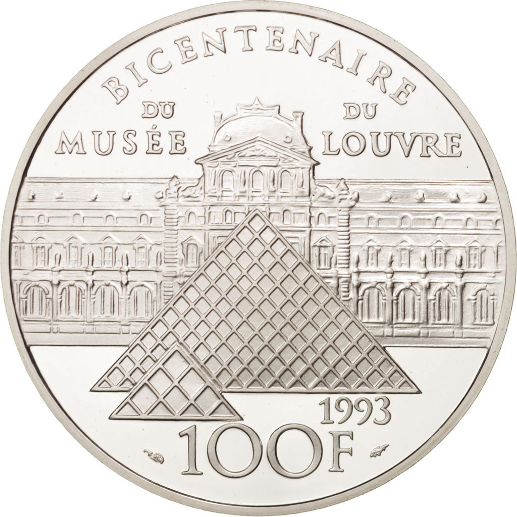 France, 100 Francs, 1993, Infante, Silver, Proof, KM:1021