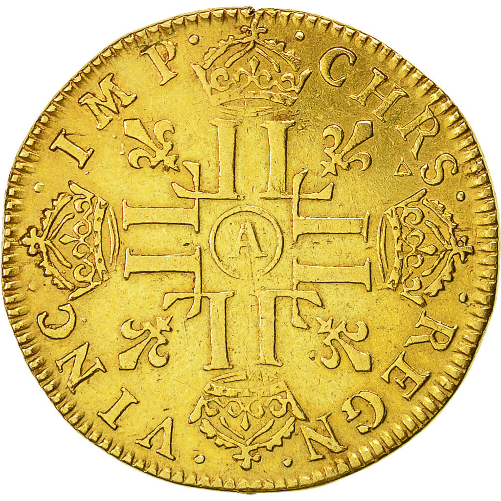 Moneta, Francia, Louis XIV, Louis d'or à la mèche longue, Louis d'Or, 1651
