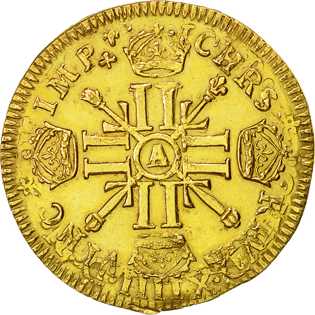 Coin, France, Louis XIV, Louis d'or aux 8 L et aux insignes, Louis d'Or, 1702