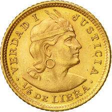 Coin, Peru, 1/5 Libra, Pound, 1965, Lima, MS(63), Gold, KM:210