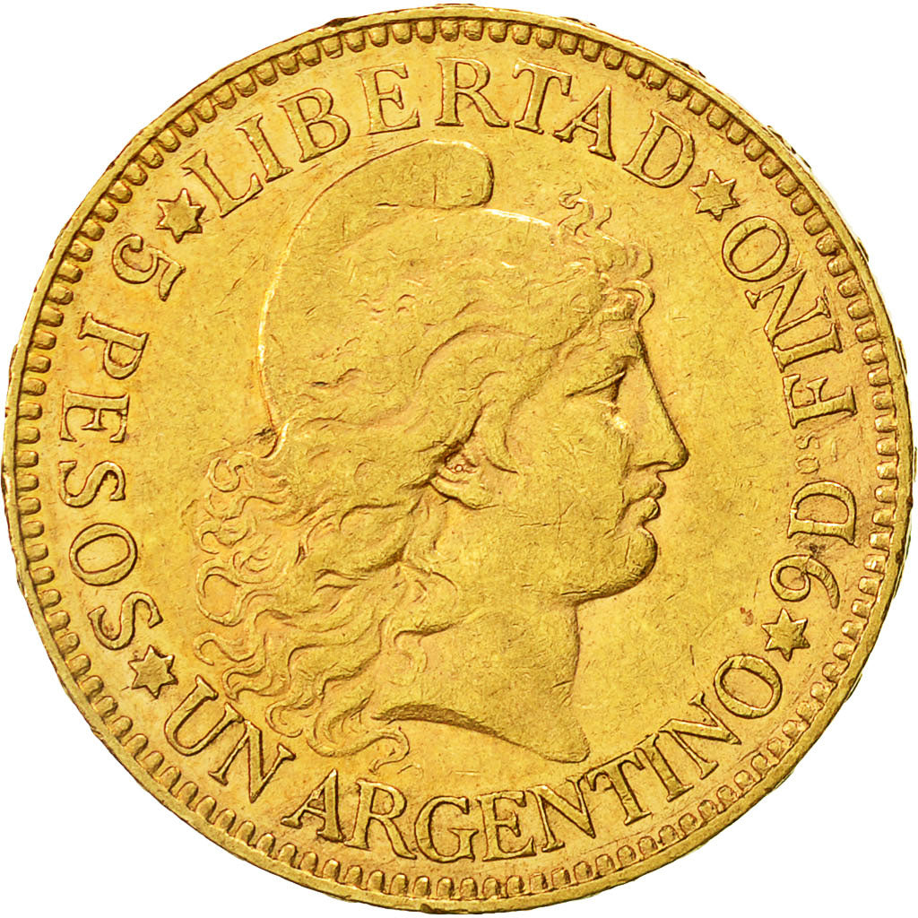 Coin, Argentina, Argentino, 1887, AU(50-53), Gold, KM:31