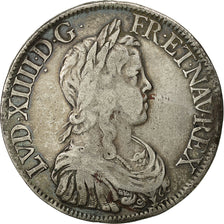 Moneta, Francia, Louis XIV, Écu à la mèche longue, Ecu, 1649, Paris, MB+