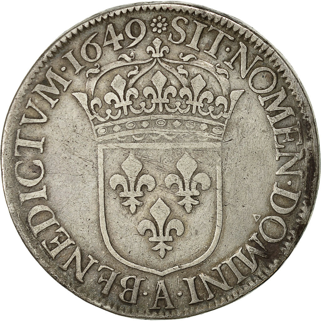 Coin, France, Louis XIV, Écu à la mèche longue, Ecu, 1649, Paris, VF(30-35)